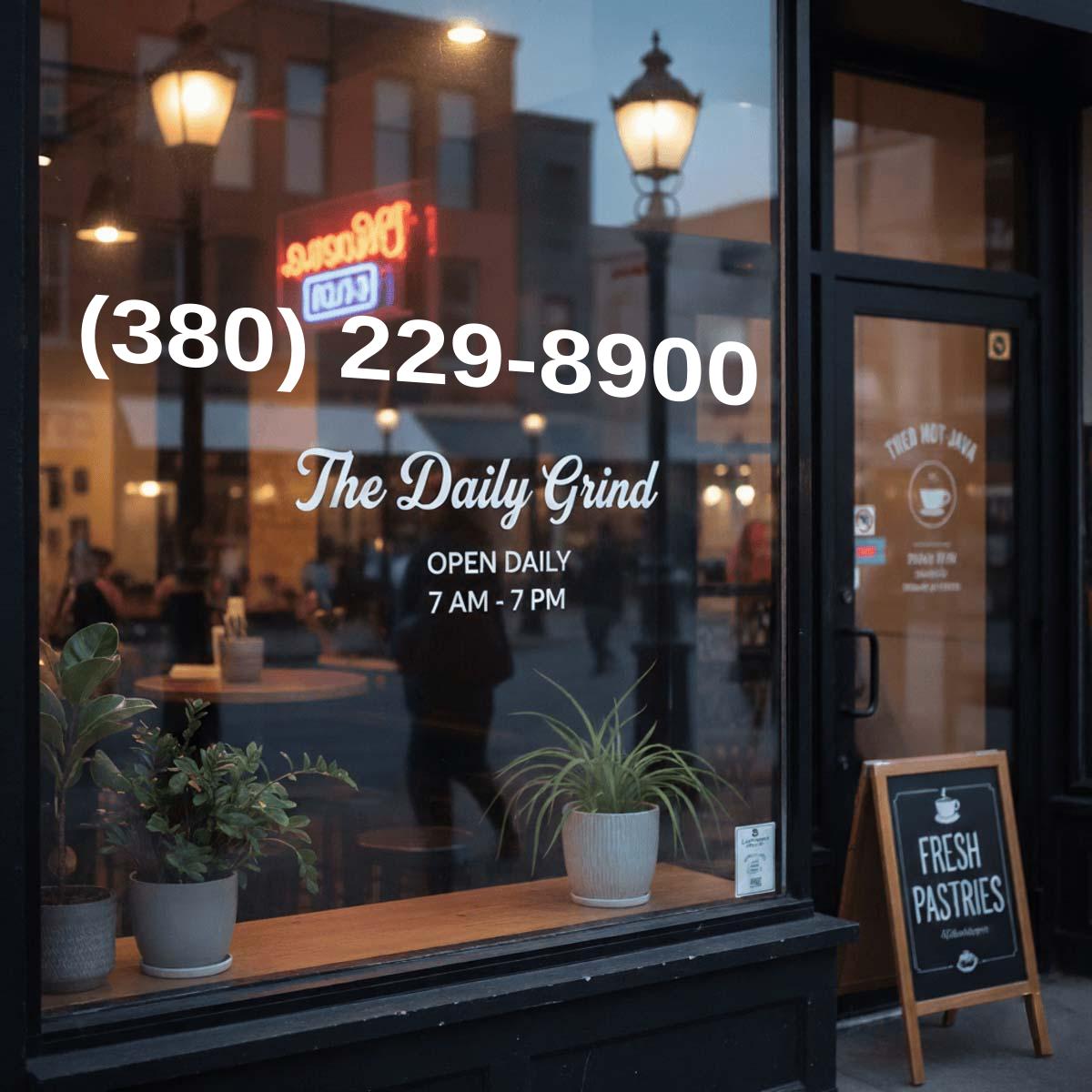 (380) 229-8900 on storefront