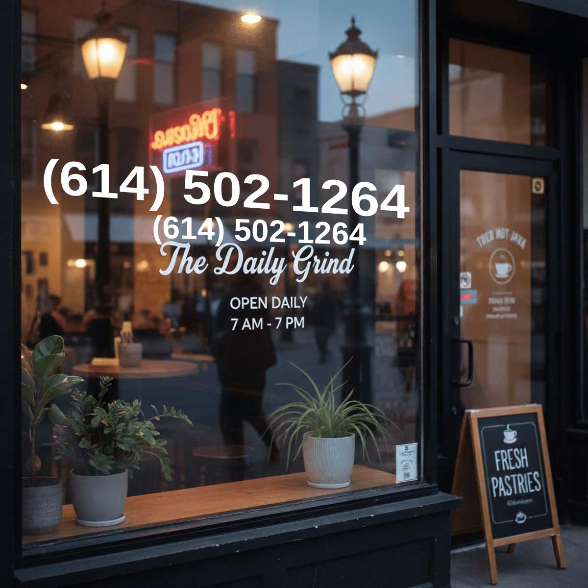 (614) 502-1264 on storefront