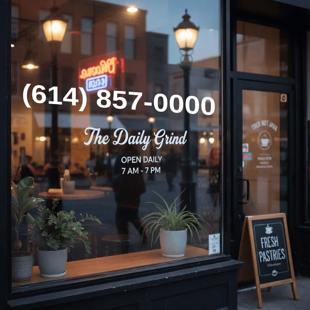 (614) 857-0000 on storefront