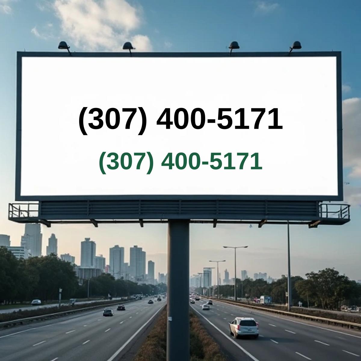 (307) 400-5171 on billboard