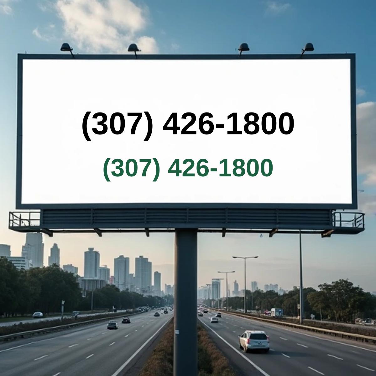 (307) 426-1800 on billboard