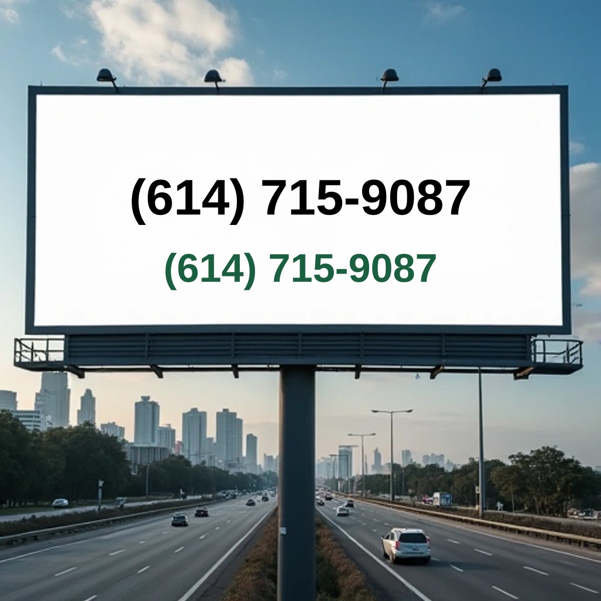 (614) 715-9087 on billboard