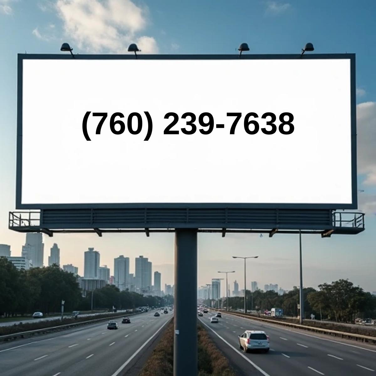 (760) 239-7638 on billboard