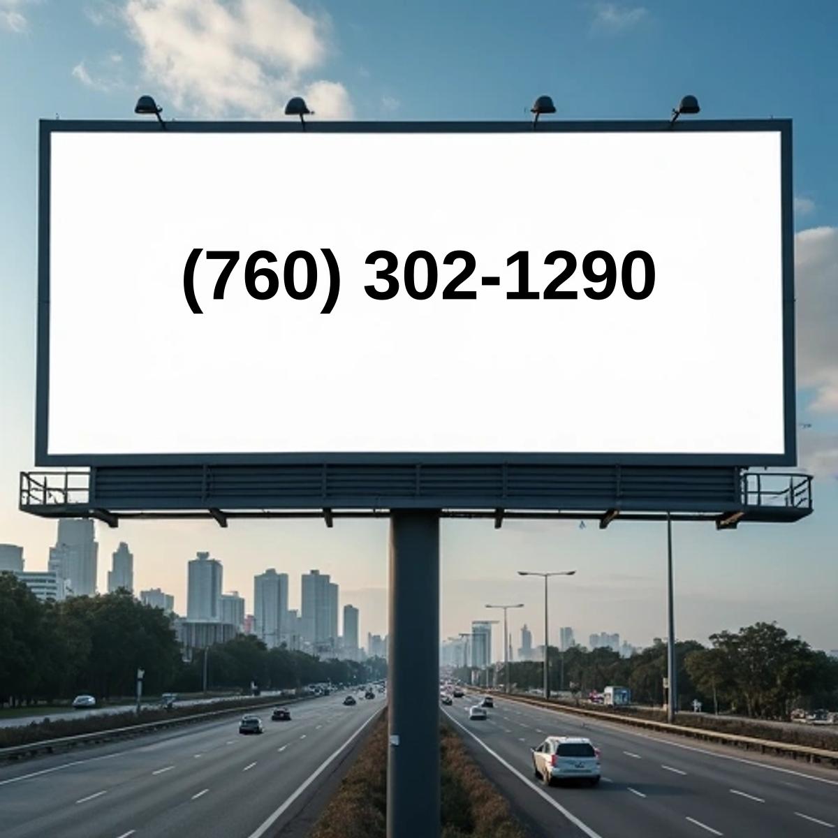 (760) 302-1290 on billboard