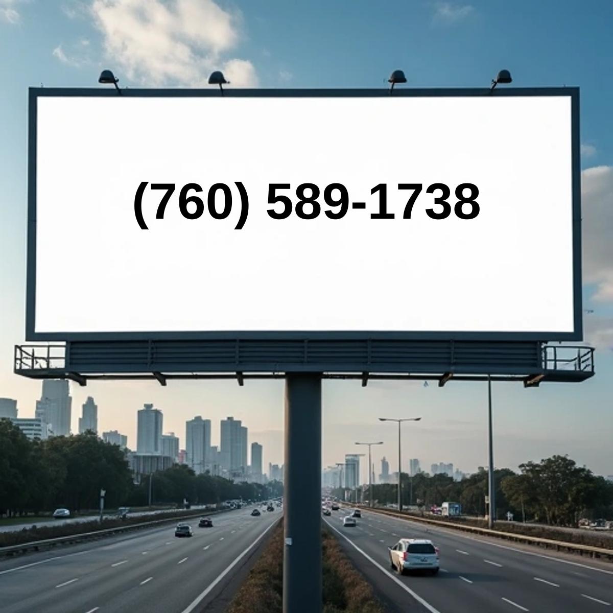 (760) 589-1738 on billboard