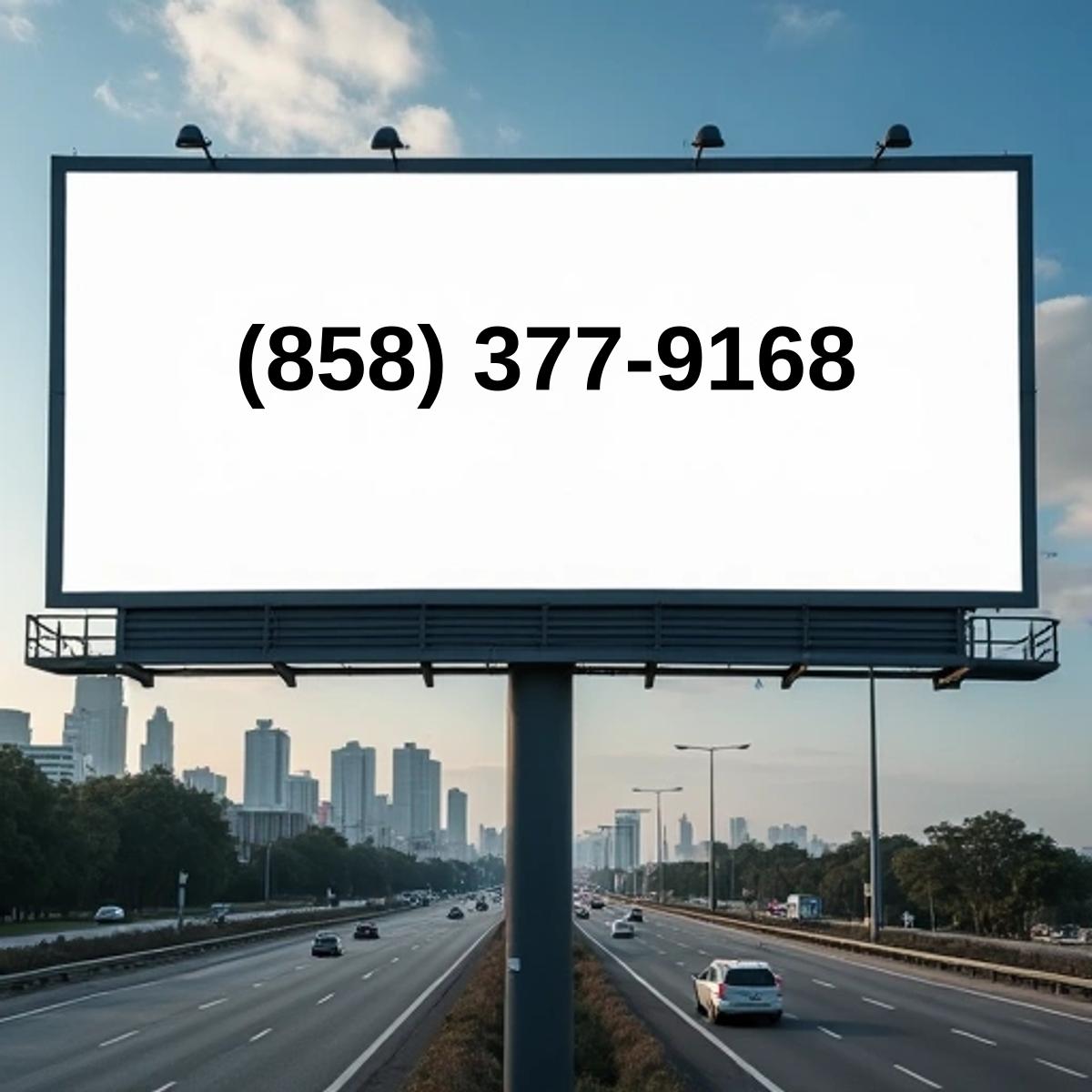 (858) 377-9168 on billboard