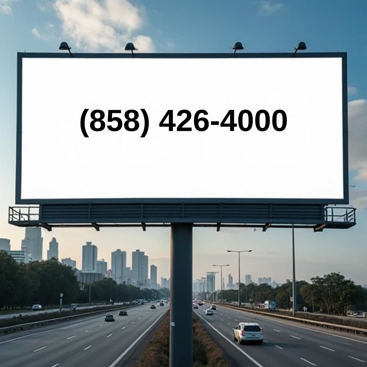 (858) 426-4000 on billboard