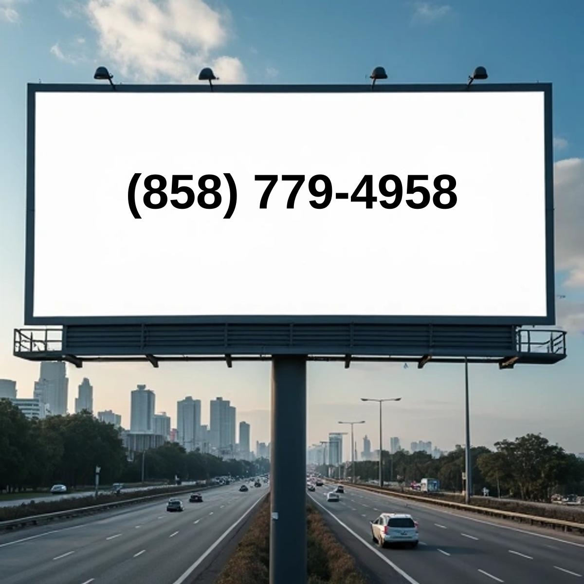 (858) 779-4958 on billboard