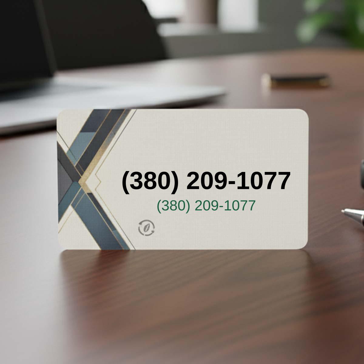 (380) 209-1077 on business card