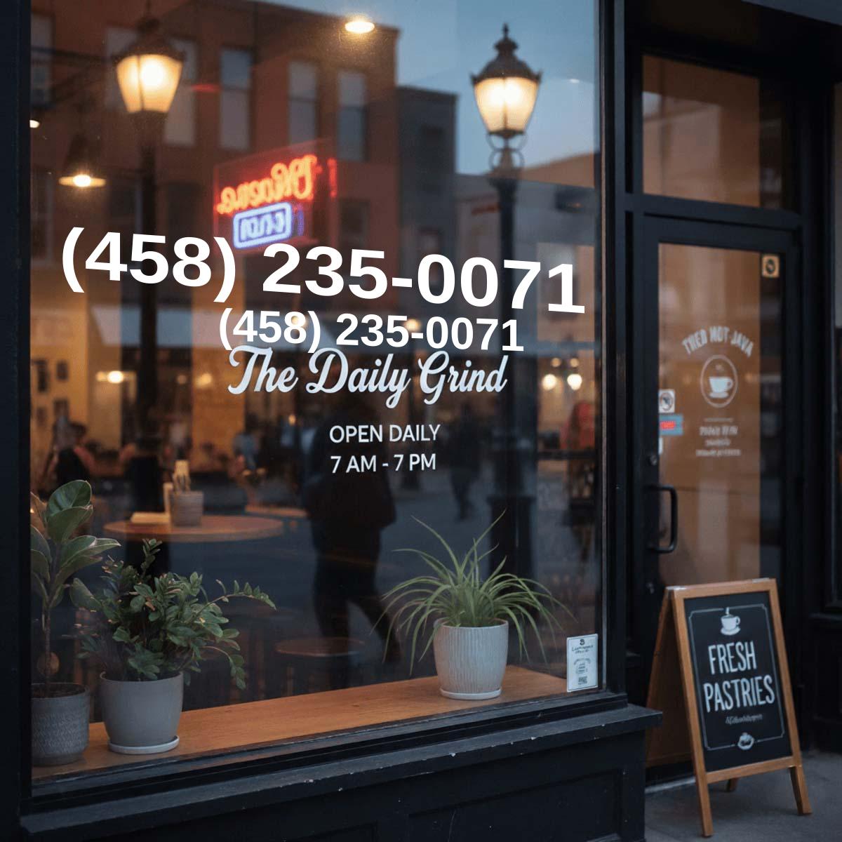 (458) 235-0071 on storefront