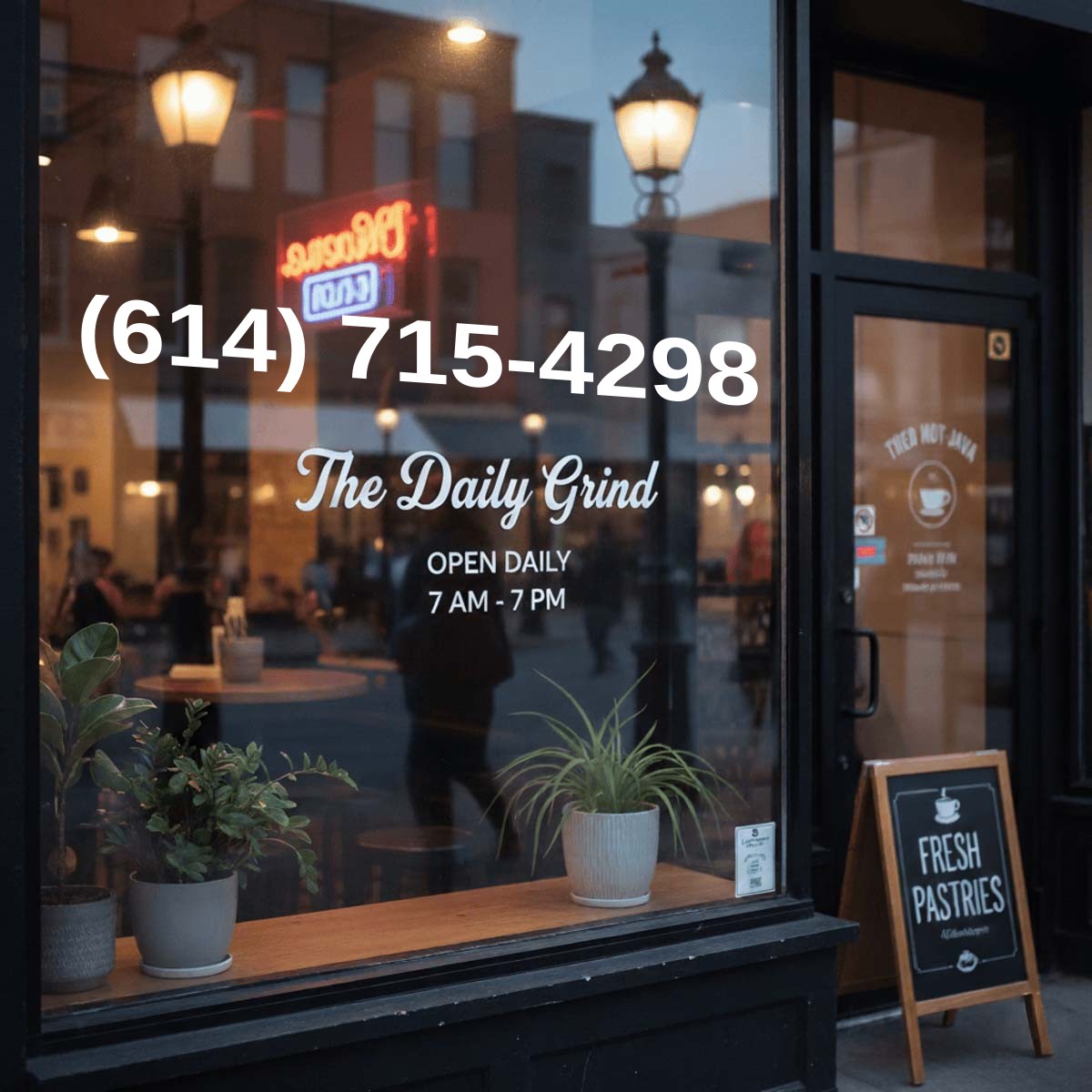 (614) 715-4298 on storefront