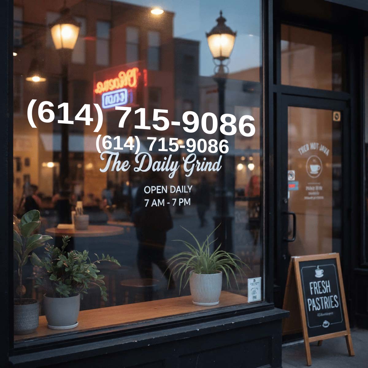 (614) 715-9086 on storefront