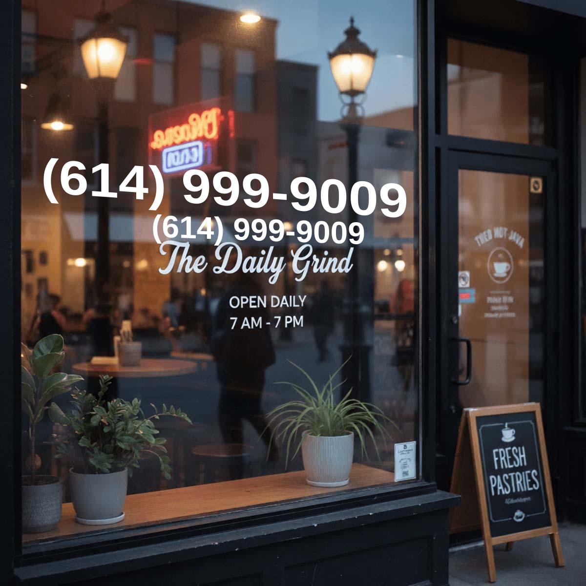 (614) 999-9009 on storefront