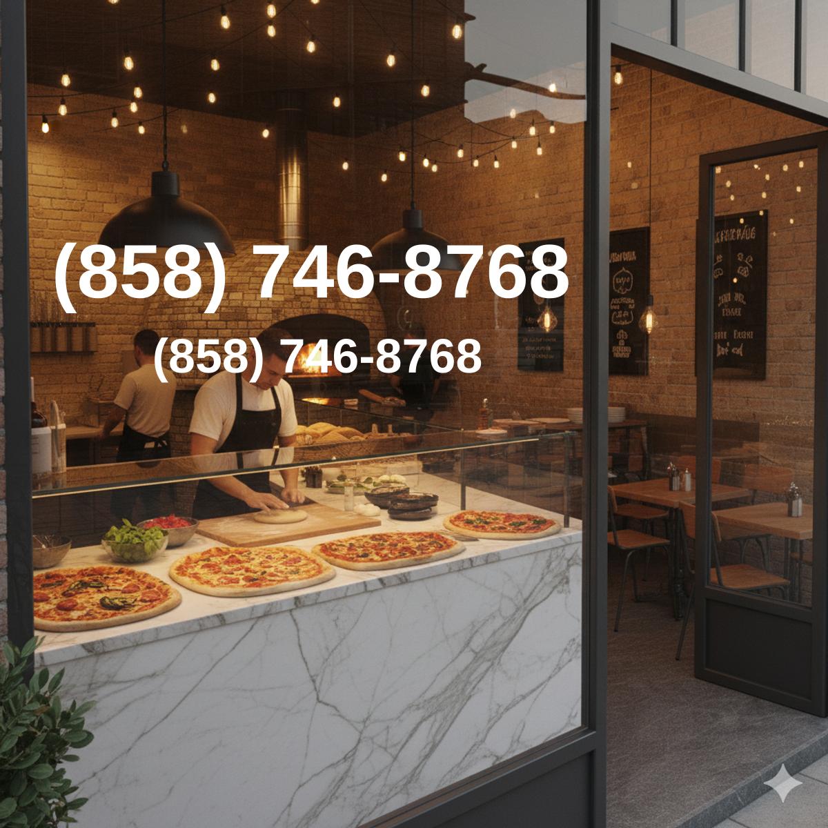 (858) 746-8768 on storefront