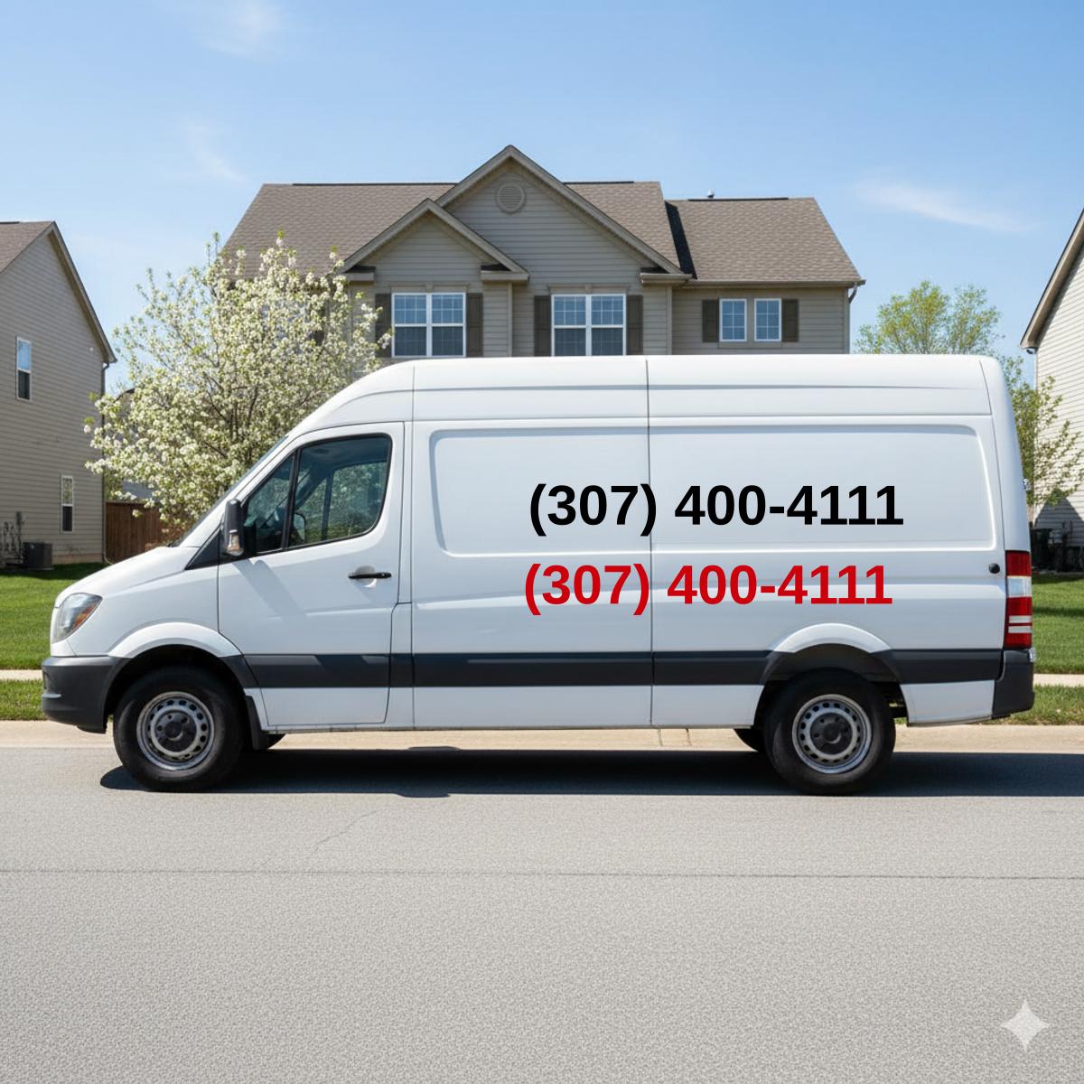 (307) 400-4111 on van