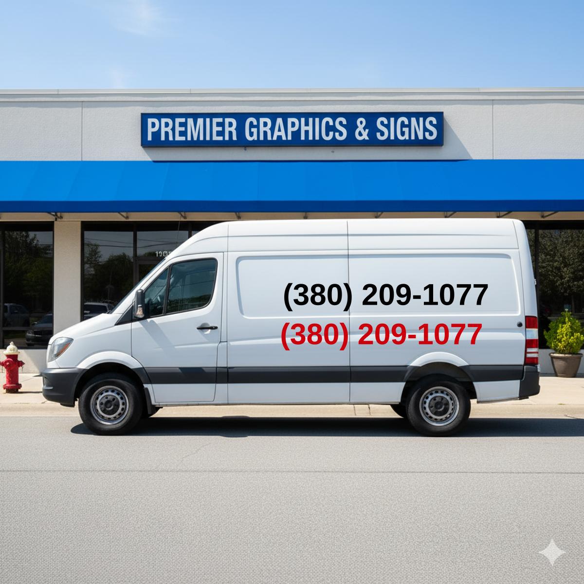 (380) 209-1077 on van