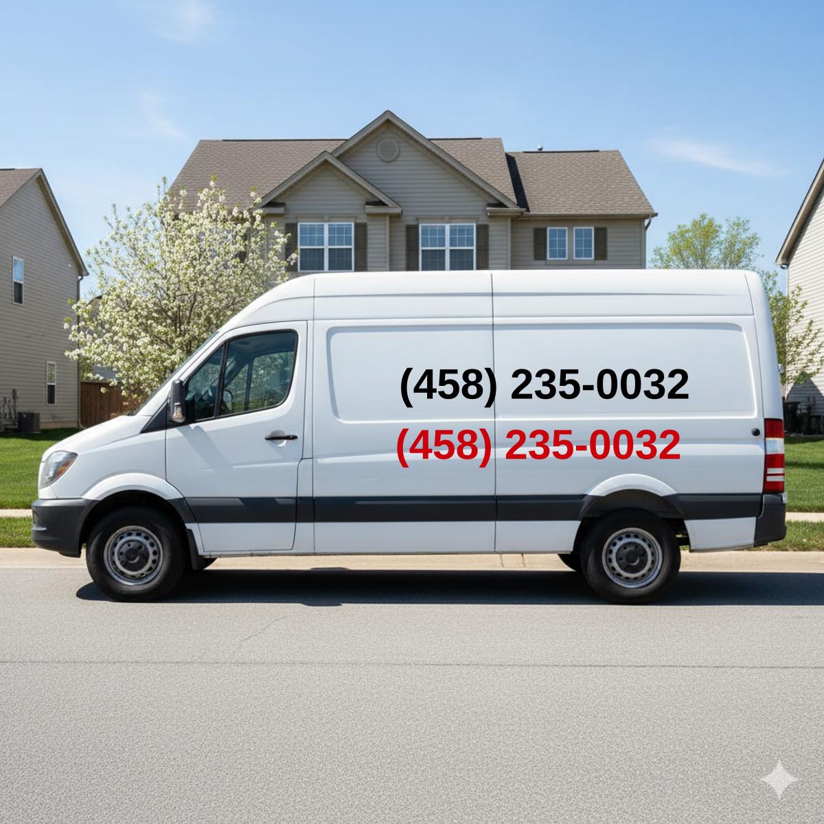 (458) 235-0032 on van