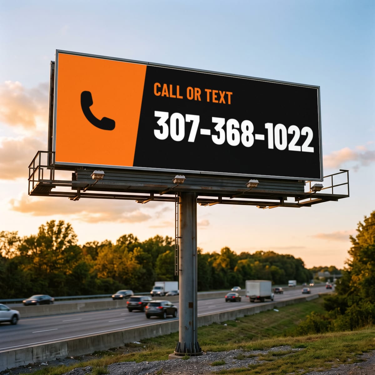 (307) 368-1022 on a billboard
