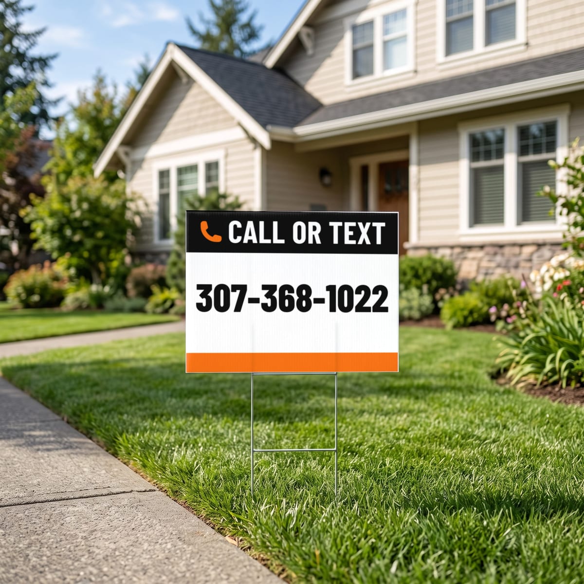 (307) 368-1022 on a yard sign