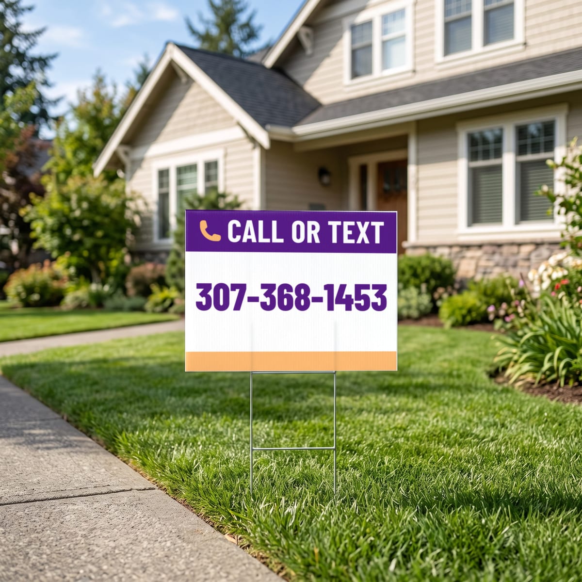 (307) 368-1453 on a yard sign