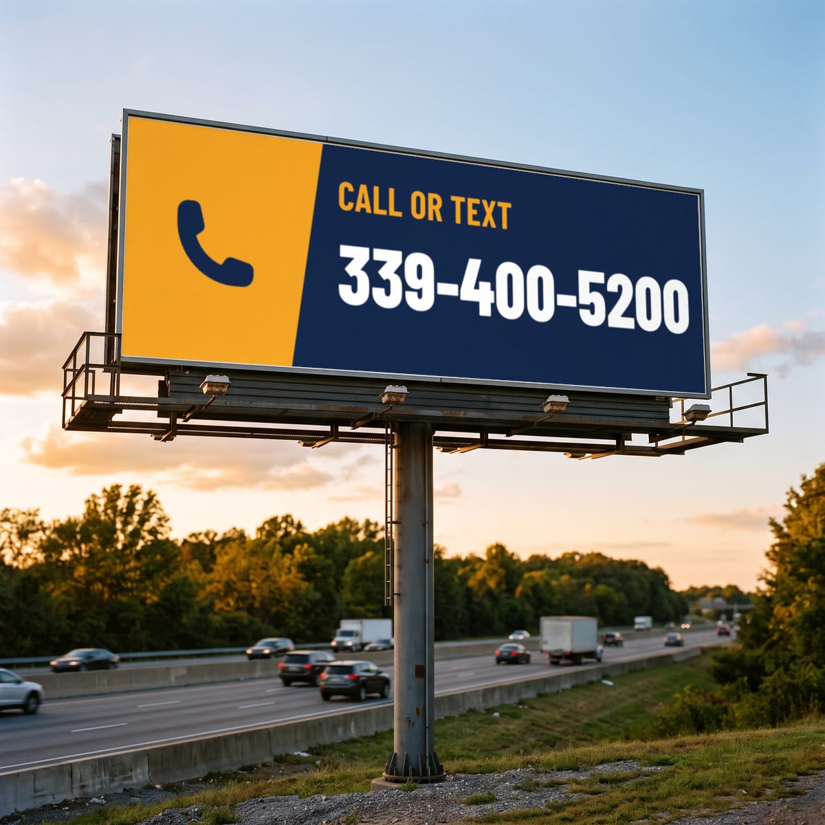(339) 400-5200 on a billboard