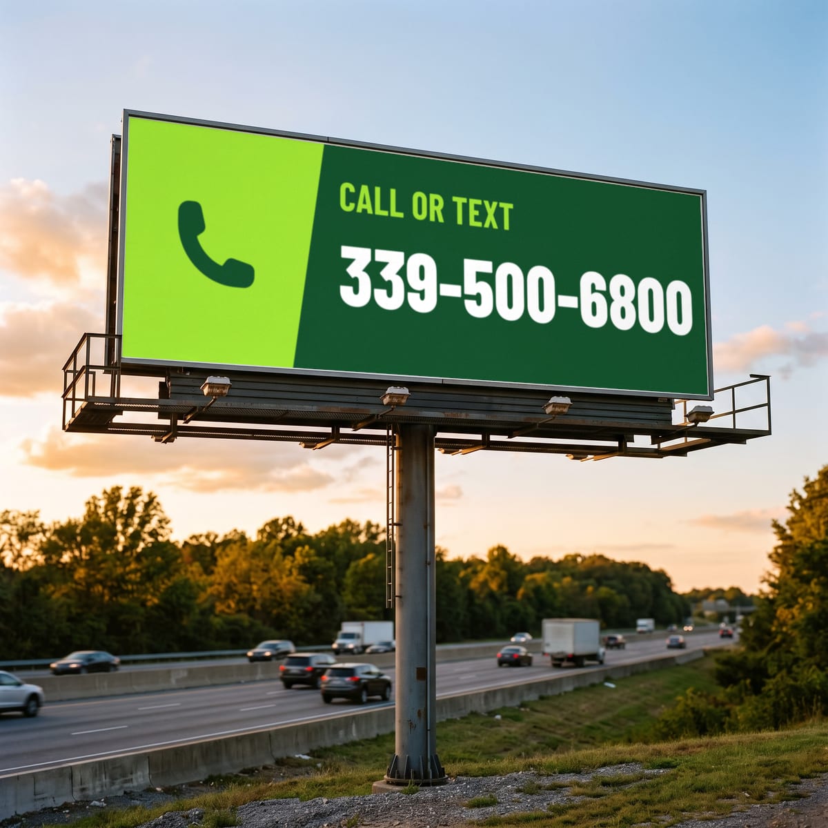 (339) 500-6800 on a billboard