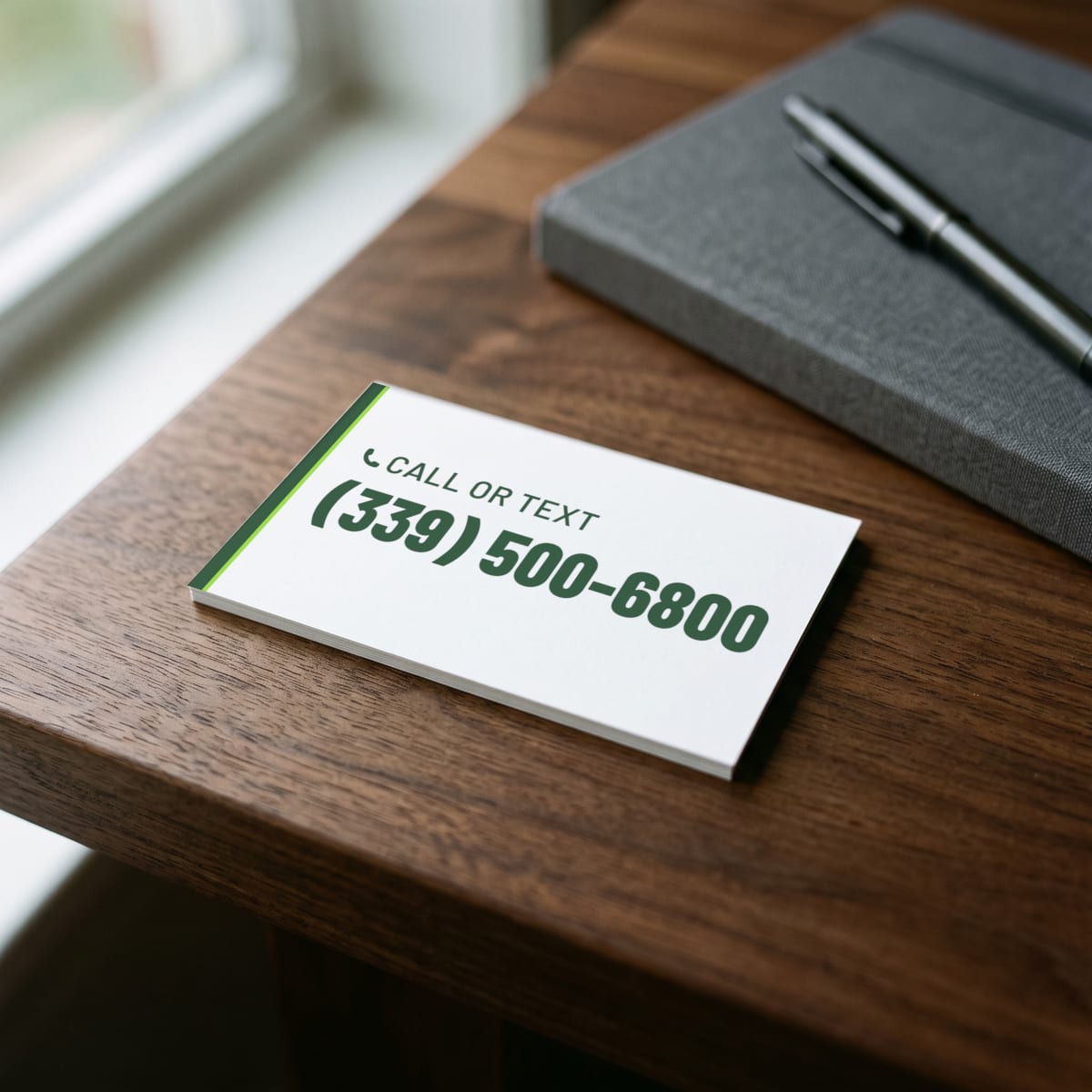 (339) 500-6800 on a business card