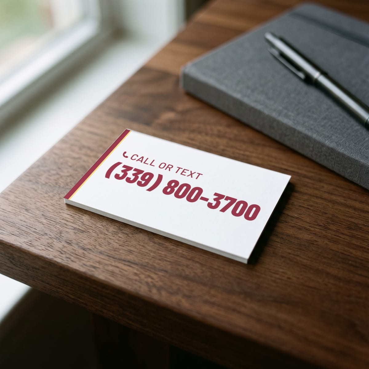 (339) 800-3700 on a business card