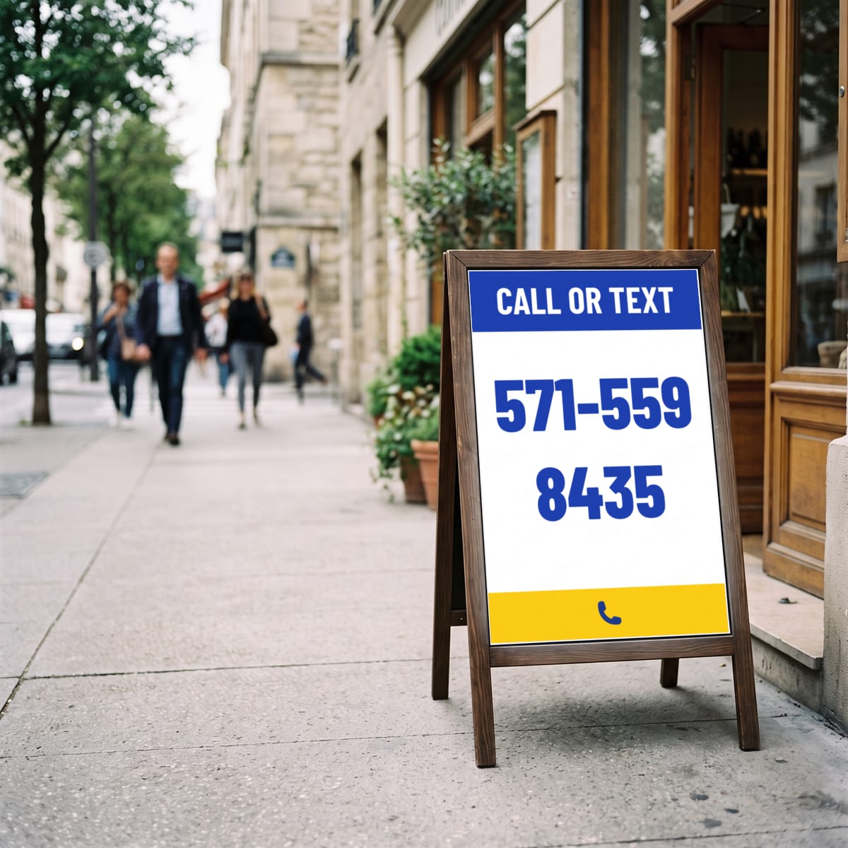 (571) 559-8435 on a yard sign